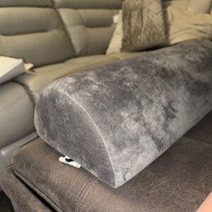 Gray Velvet Lumbar Pillow